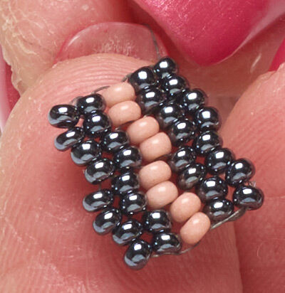 Brick stitched seed beads